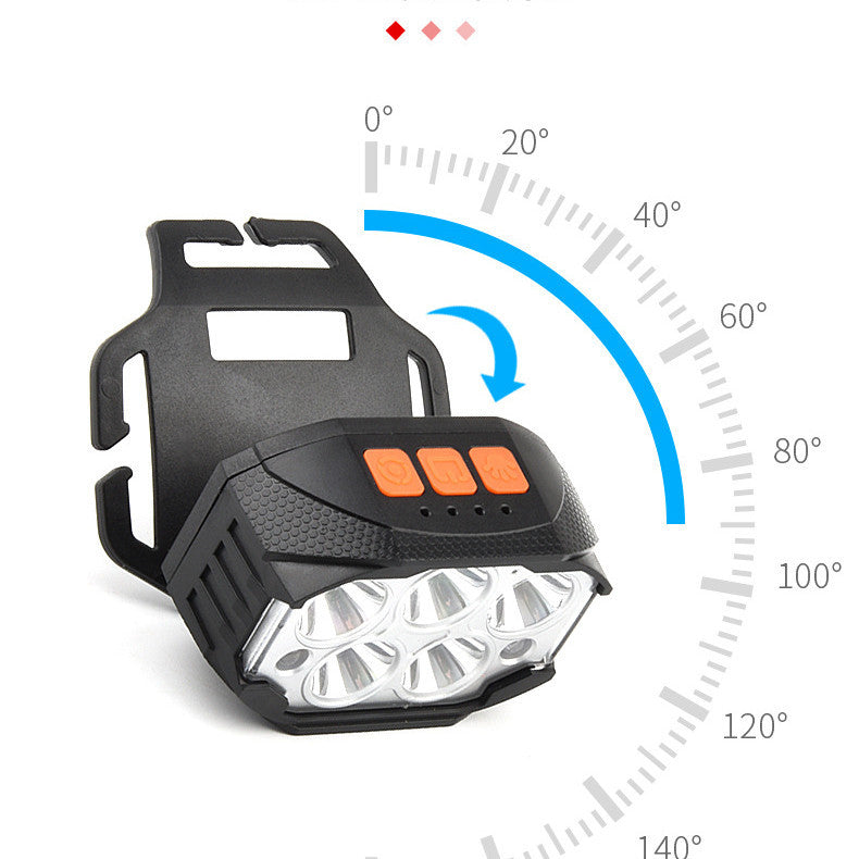 Outdoor Led Built In Strong Light Rechargeable Flashlight Cob Fishing Headlight